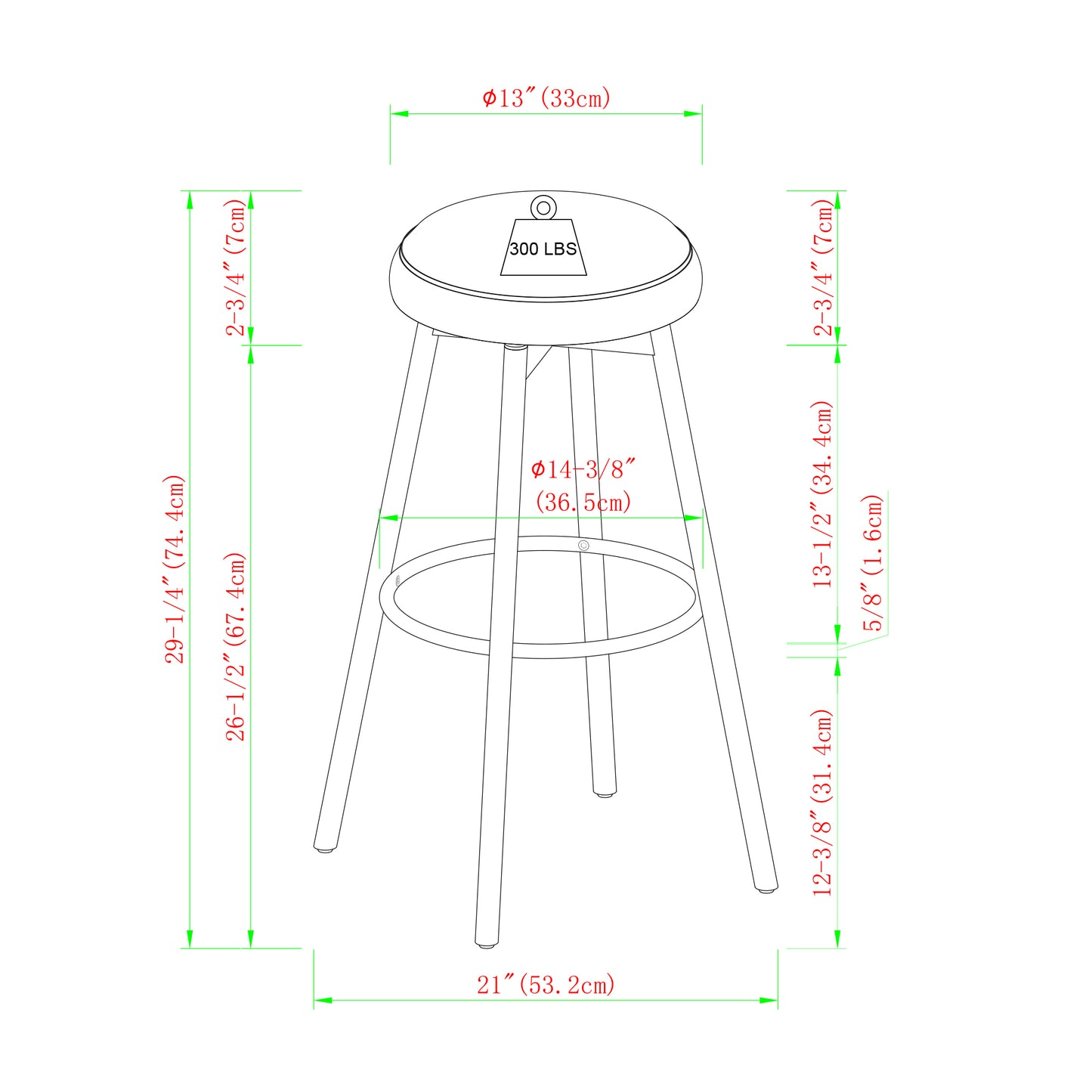 Modern Glam Upholstered Faux Velvet Bar Stool – Rust
